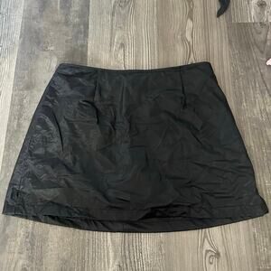 highway sport nylon look black mini skirt